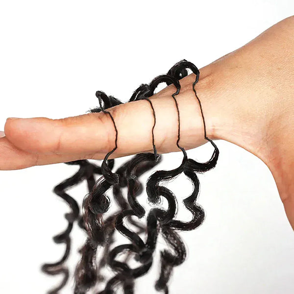 【Seamless Crochet Braids Hair】Afro Kinky Curly Knotless Pre-Looped 100% Crochet Human Hair Extensions for Easy Install MBW58