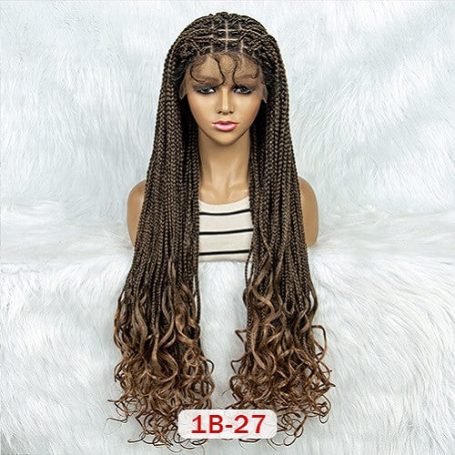 1b/27 box braided wig with wavy ends mybraidedwig