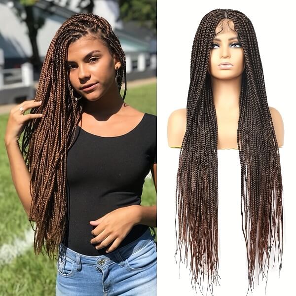 1b/30 brown box braided wig MyBraidedWig