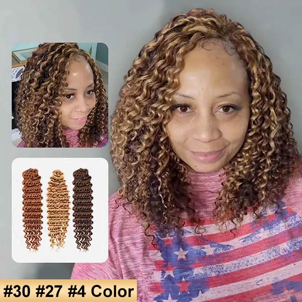 【Seamless Crochet Braids】#2 #4 #27 #30 Soft Feather Crochet Human Hair 1Pack Price (145-155G Half Head, Suggest Ordering 2Packs) MBW56