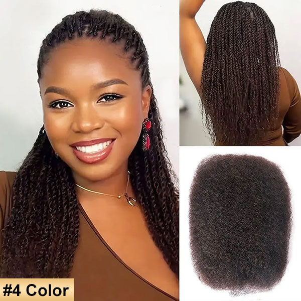 Afro Kinky Bulk Human Hair Extension For Braiding Twists Locs 50G/Pack -MBW43