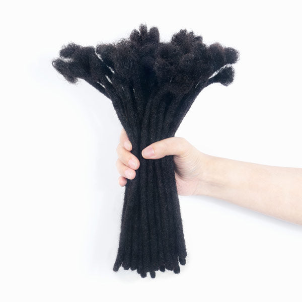Handmade Dreadlocks Natural Black Thickness 0.6cm 100% Human Hair Loc Extensions MBW44
