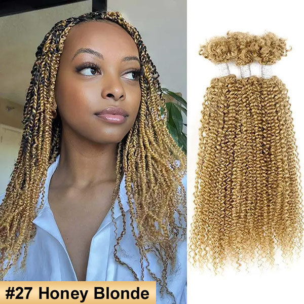 Passion Twist Ombre Color Human Afro Kinky Bulk Curly Hair for Crochet Braiding Twist MBW47