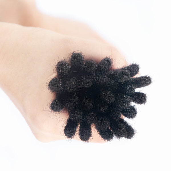 Handmade Dreadlocks Natural Black Thickness 0.6cm 100% Human Hair Loc Extensions MBW44