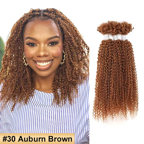 Passion Twist Ombre Color Human Afro Kinky Bulk Curly Hair for Crochet Braiding Twist MBW47