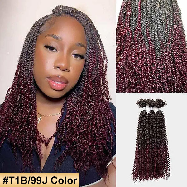 Passion Twist Ombre Color Human Afro Kinky Bulk Curly Hair for Crochet Braiding Twist MBW47