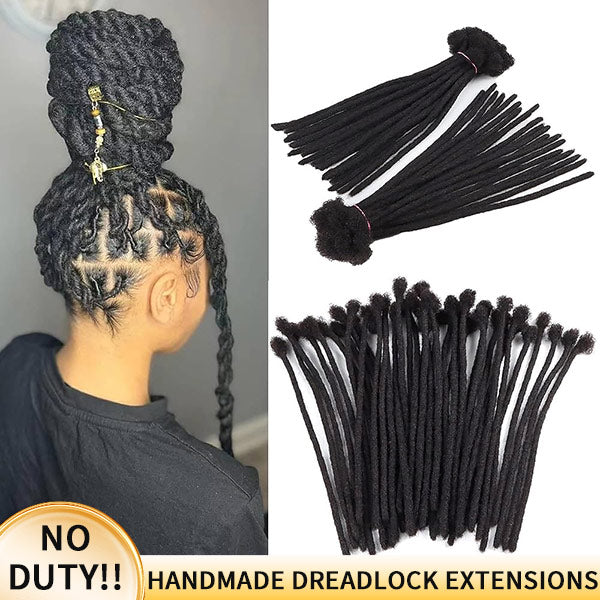 Handmade Dreadlocks Natural Black Thickness 0.6cm 100% Human Hair Loc Extensions MBW44
