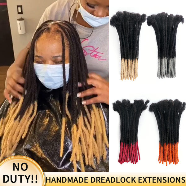 Handmade Dreadlocks Ombre Color Thickness 0.6cm 100% Human Hair Loc Extensions MBW45