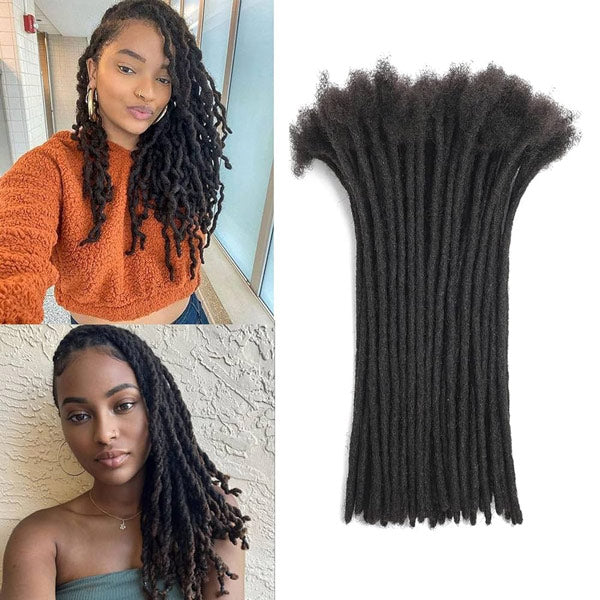 Handmade Dreadlocks Natural Black Thickness 0.6cm 100% Human Hair Loc Extensions MBW44