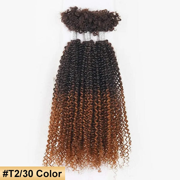 Passion Twist Ombre Color Human Afro Kinky Bulk Curly Hair for Crochet Braiding Twist MBW47
