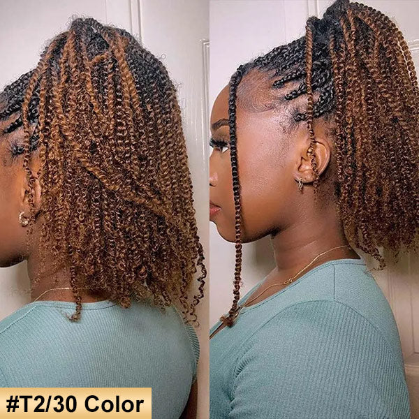 Passion Twist Ombre Color Human Afro Kinky Bulk Curly Hair for Crochet Braiding Twist MBW47