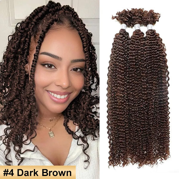 Passion Twist Ombre Color Human Afro Kinky Bulk Curly Hair for Crochet Braiding Twist MBW47