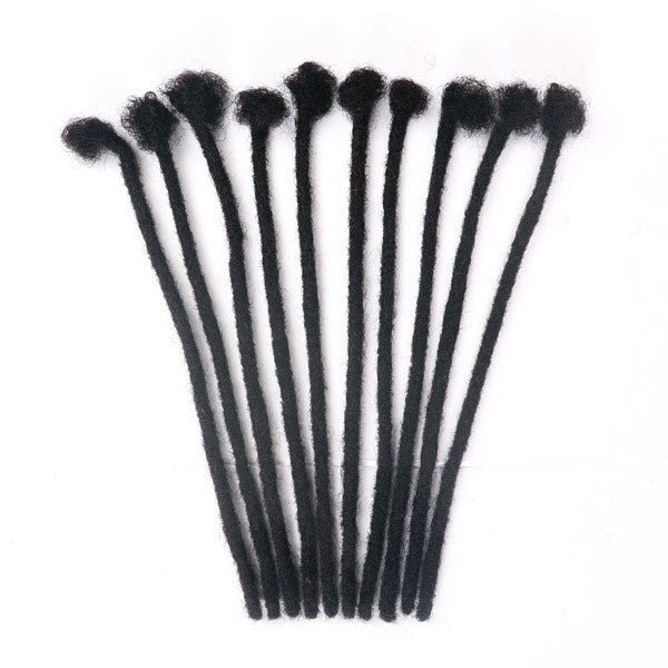 Handmade Dreadlocks Natural Black Thickness 0.6cm 100% Human Hair Loc Extensions MBW44