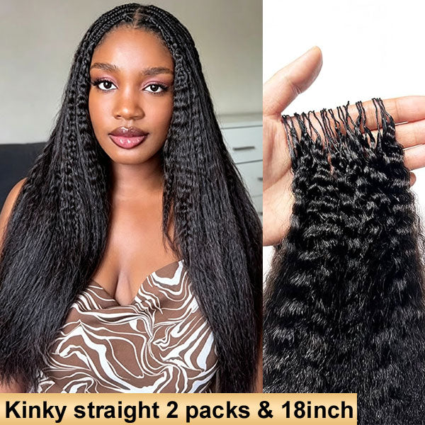 【Seamless Crochet Braids】Soft Feather Crochet Braids Hair Newest Micro Ring Loop 100% Crochet Human Hair Extensions MBW51