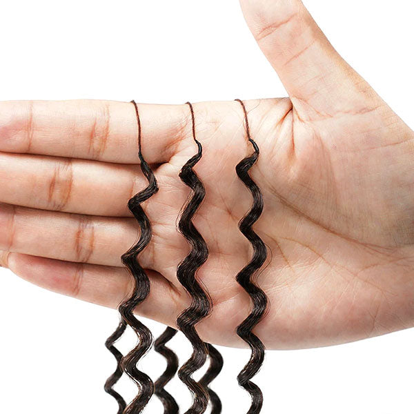 【Knotless Pre-looped Crochet Braids】#T2/30 Ombre Kinky Curly Crochet Human Hair Extensions Easy Install MBW57