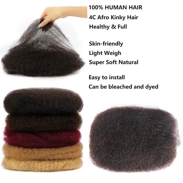 Afro Kinky Bulk Human Hair Extension For Braiding Twists Locs 50G/Pack -MBW43