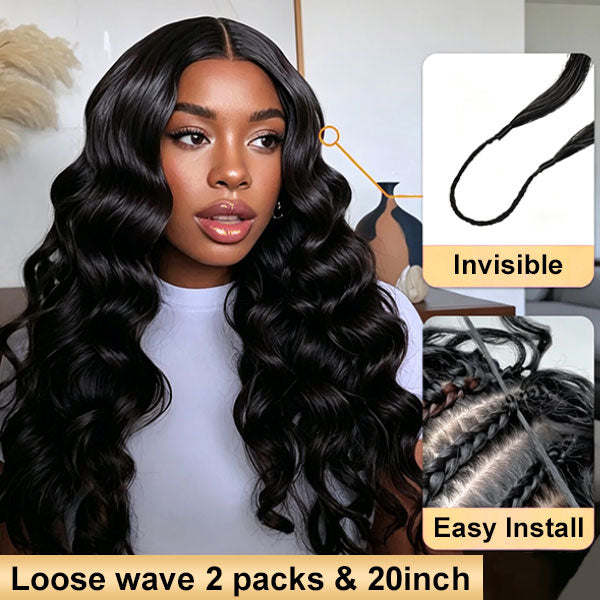 【Seamless Crochet Braids】Soft Feather Crochet Braids Hair Newest Micro Ring Loop 100% Crochet Human Hair Extensions MBW51