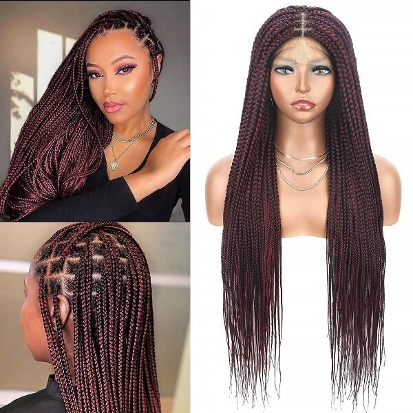 burgundy box braided wig MyBraidedWig