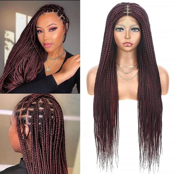 Burgundy Box Braids