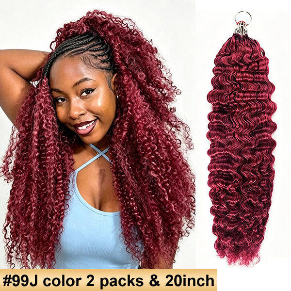 【Seamless Crochet Braids】#2 #4 #27 #30 #P4/27 #T2/30 Burmese Curly Soft Feather Crochet Hair Micro Ring Loop 100% Human Hair MBW54