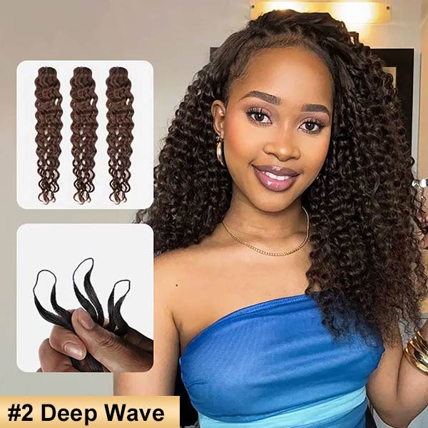 【Seamless Crochet Braids】#2 #4 #27 #30 Soft Feather Crochet Human Hair 1Pack Price (145-155G Half Head, Suggest Ordering 2Packs) MBW56