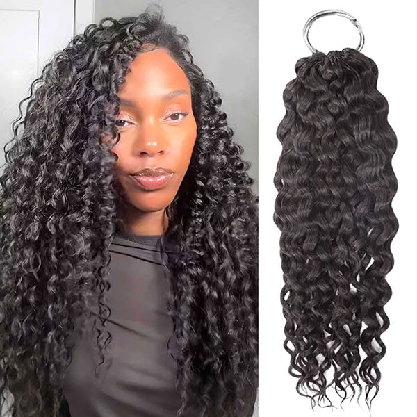 【Seamless Crochet Braids】Water Wave Soft Feather Crochet Hair Newest Micro Ring Loop Crochet 100% Human Hair MBW53