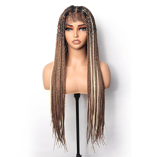 ombre box braided wig with highlights