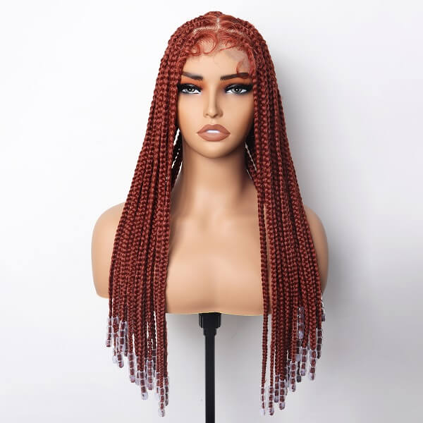 ginger box braided wig with beads