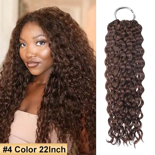 【Seamless Crochet Braids】#2 #4 #27 #30 #P4/27 #T2/30 Water Wave Soft Feather Crochet Hair Micro Ring Loop 100% Human Hair MBW55