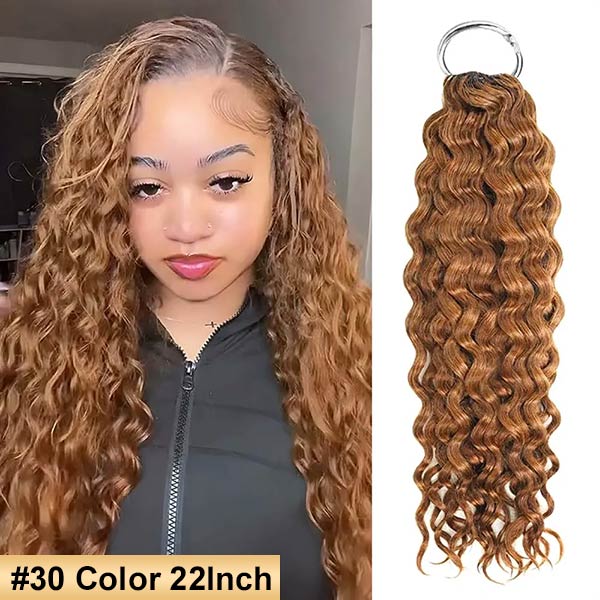 【Seamless Crochet Braids】#2 #4 #27 #30 #P4/27 #T2/30 Water Wave Soft Feather Crochet Hair Micro Ring Loop 100% Human Hair MBW55