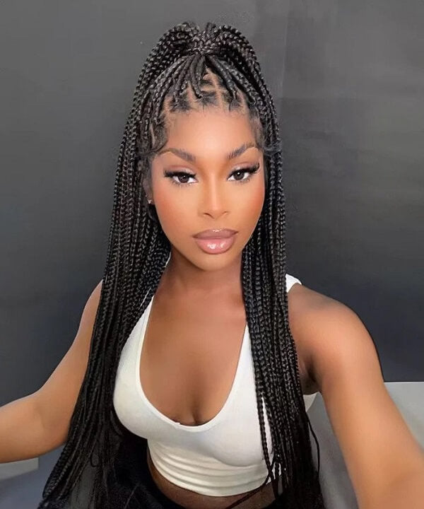 box braids ponytail MyBraidedWig