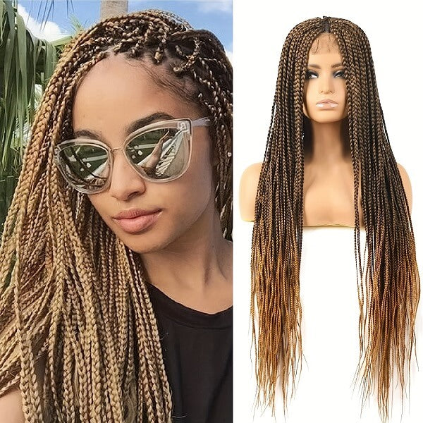 honey blonde knotless box braids MyBraidedWig