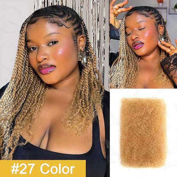 Afro Kinky Bulk Human Hair Extension For Braiding Twists Locs 50G/Pack -MBW43