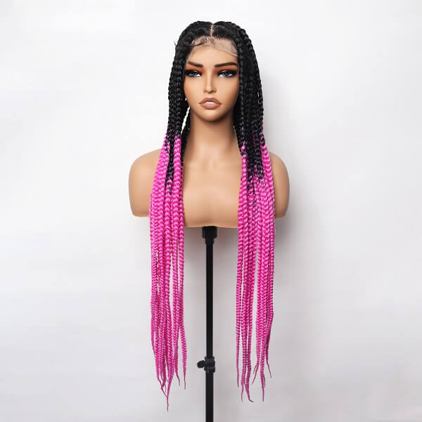 ombre pink braided wig