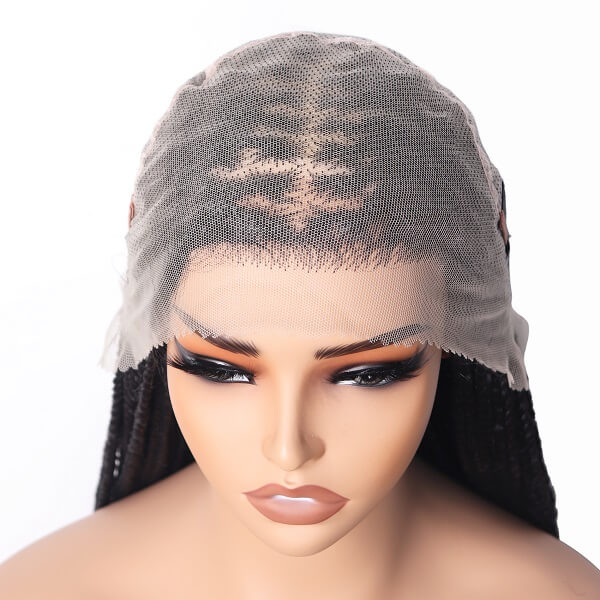 Small Square Knotless Box Braided Wig With Baby Hair 36" Hand-Tied Full HD Lace Wig-MBW03