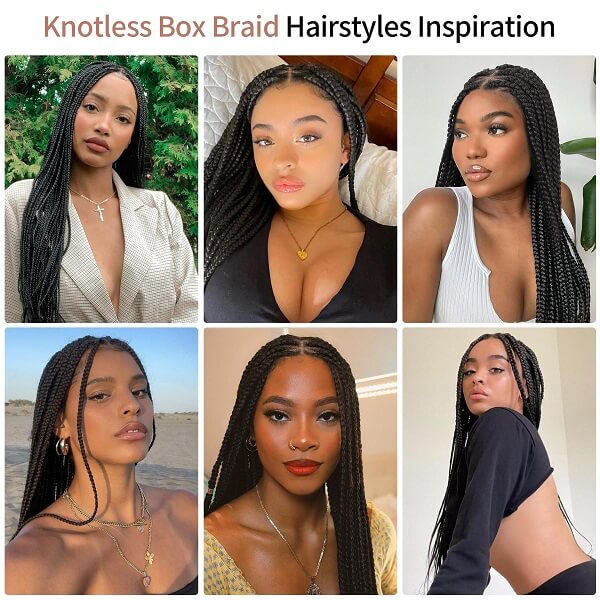 knotless box braided wig inspirations